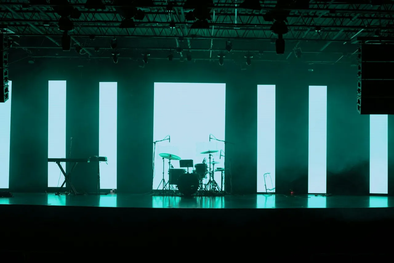 Large LED video wall in conference setting