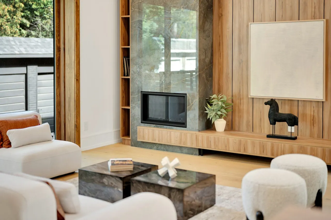 Modern smart-home living-room interior