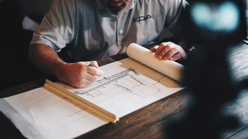 Architect working on project plans